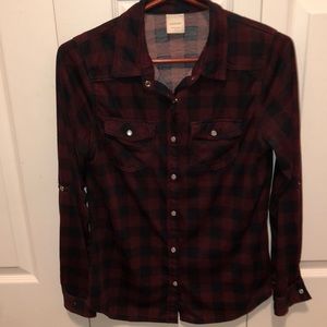 Long Sleeve Plaid Button Up